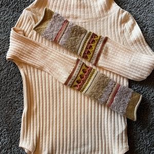 NWT Free People In The Mix Cuff Thermal Top